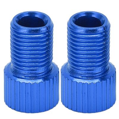2pcsset Presta To Schrader Bicycle Valve Converter Wearproof Mountain Bike Pump AdapterBlue