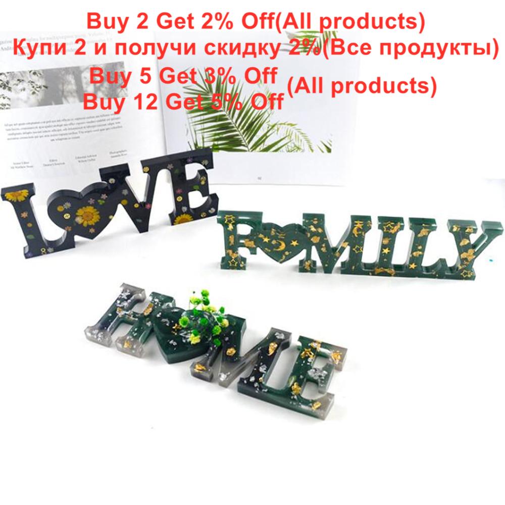 Home Love Silicone Mold Letters Epoxy Resin Mould for DIY Resin Crafts Casting Molds Home Decoration Jewelry Making Tool