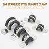 JUIDINTO 1/2/5pcs Rubber Lined P Clip Cable Mounting Wiring Hose Clamp 6-200mm Stainless Steel Cushion Pipe Clamp
