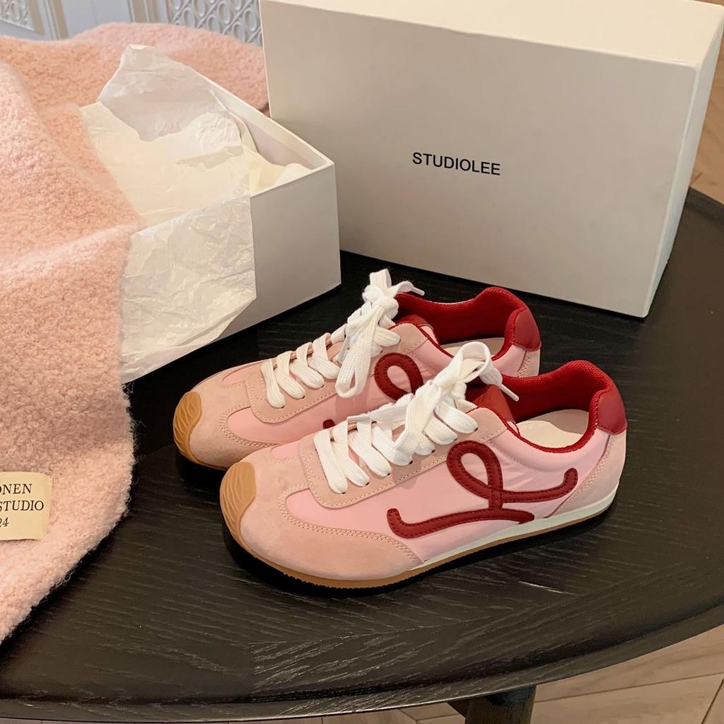 Korean Version of Retro Platform Forrest Gump Training Shoes Women's 2025 New Internet Celebrity Fashion Leisure Sports Versatile White Shoes