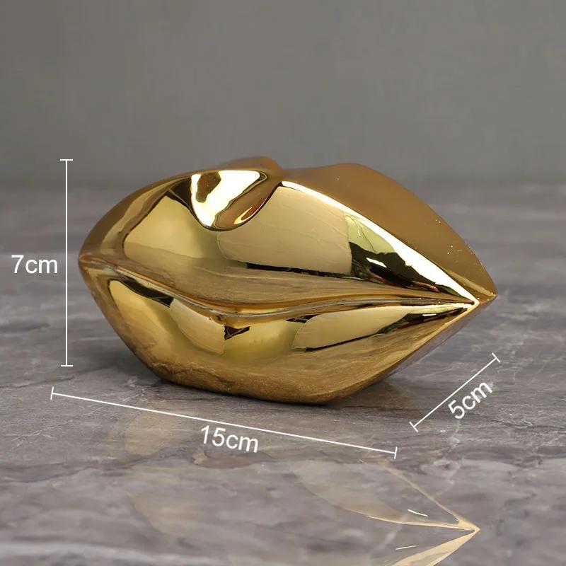 Золотые губы/нога Статуэтка Позолоченные художественные украшения Настольные статуэтки из смолы Скульптура человеческого тела Украшения для дома Аксессуары Современные