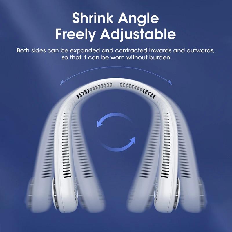 Bærbar halsvifte Bladløs minihengende halsvifte Sommersport Trådløs løping utendørsvifter Halsbånd LED-skjerm