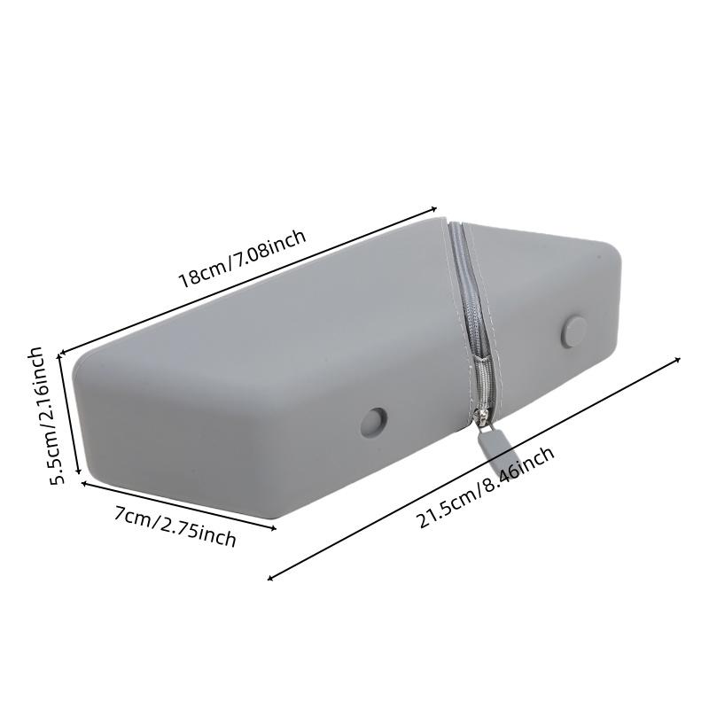Portable Soft Silicone Pencil Case With High Aesthetic Large Capacity Vertical Silicone Pencil Case With Zipper Pocket Suitable For Desktop Use