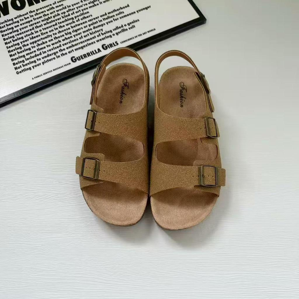 Women's Retro Cowhide Birkenstock Sandals: 2025 Summer Non-slip, Wear-resistant Beach Slippers