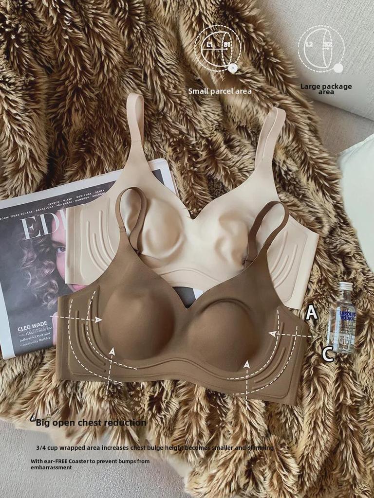 Japanese Ultra-Thin Seamless Rabbit Ear Bra for Women: Breathable, Wire-Free, Supports Large Busts