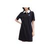 Fila Color Block Button Casual Polo Short Sleeve Dress Women Dresses Black T11W33330-1A