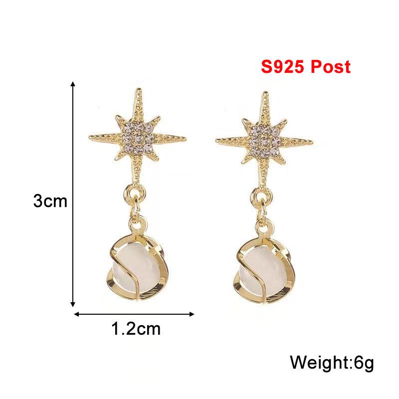 Trendy Ball Pendants Hanging Earrings for Women Crystal Star Top Dangle Earrings Elegant Unusual Earrings Brincos