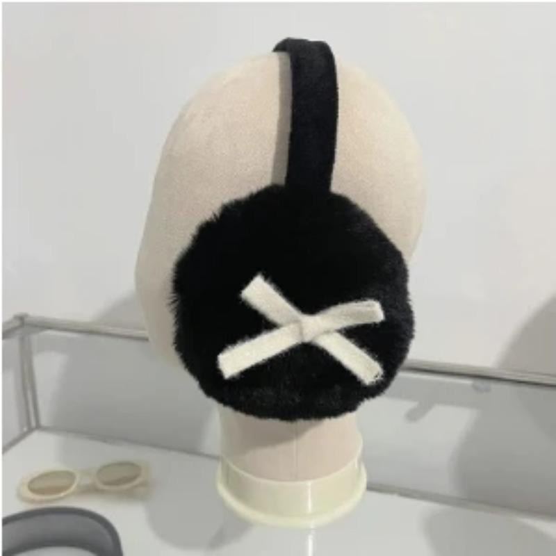 Women Bow Knot EarMuffs Kawaii Heart Fluffy Ear Muffs Cold Protection Women Ear Cover Thickened Plush Japanese JK Girls Earplugs