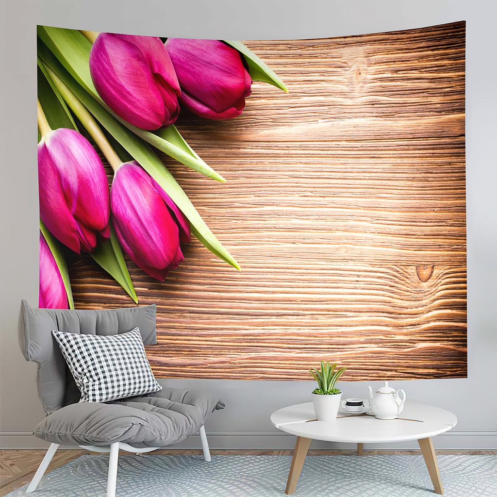 Nature Plant Tapestry Yellow Flowers Tapestry White Minimalist Tapestry Wall Hanging Tapestries Art Living Room Bedroom Dorm