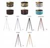 Floor Lamp Standing Tripod Wooden Lampshade 45Cm