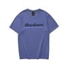 Skechers Letter Knitted Round Neck Loose Breathable Sports Short Sleeve Drop Shoulder T-Shirt Men T-Shirts Gunfish-Blue L223M122-030T