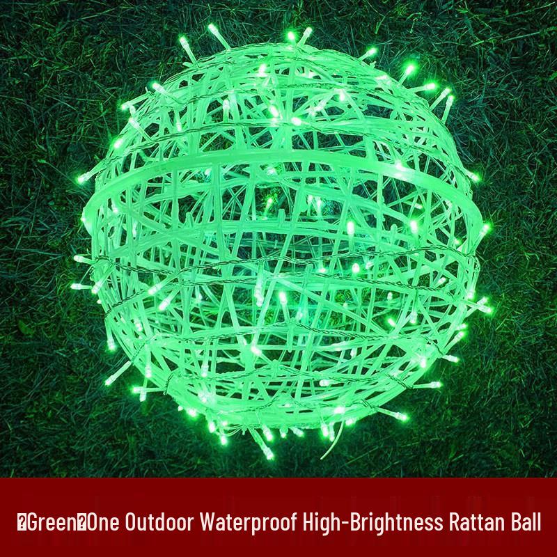 Outdoor Waterproof LED Rattan Ball String Lights for Tree Decoration and Festival Ambiance