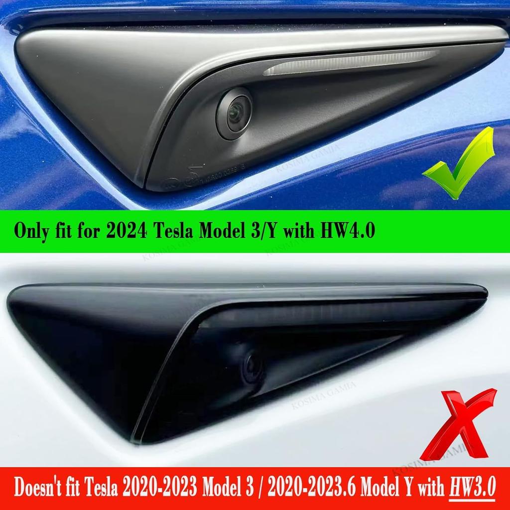 Car Side Camera Protective Cover ABS Carbon Fiber Protective Cover Turn Signal Cover Suitable for Tesla Model 3 Model Y