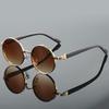 Vintage Round Sunglasses  Fashion Classic Gradient Outdoor Shades Trendy Luxury Brand Designer Metal Rim Sun Glasses