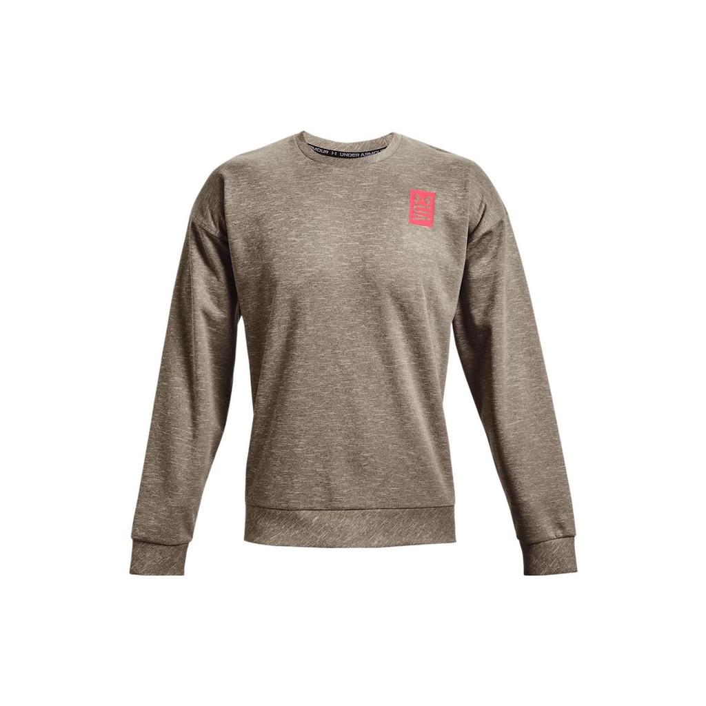 Under Armour Solid Color Letter Print Crew Neck Sweatshirt Men Sweatshirt Gray 1361757-279