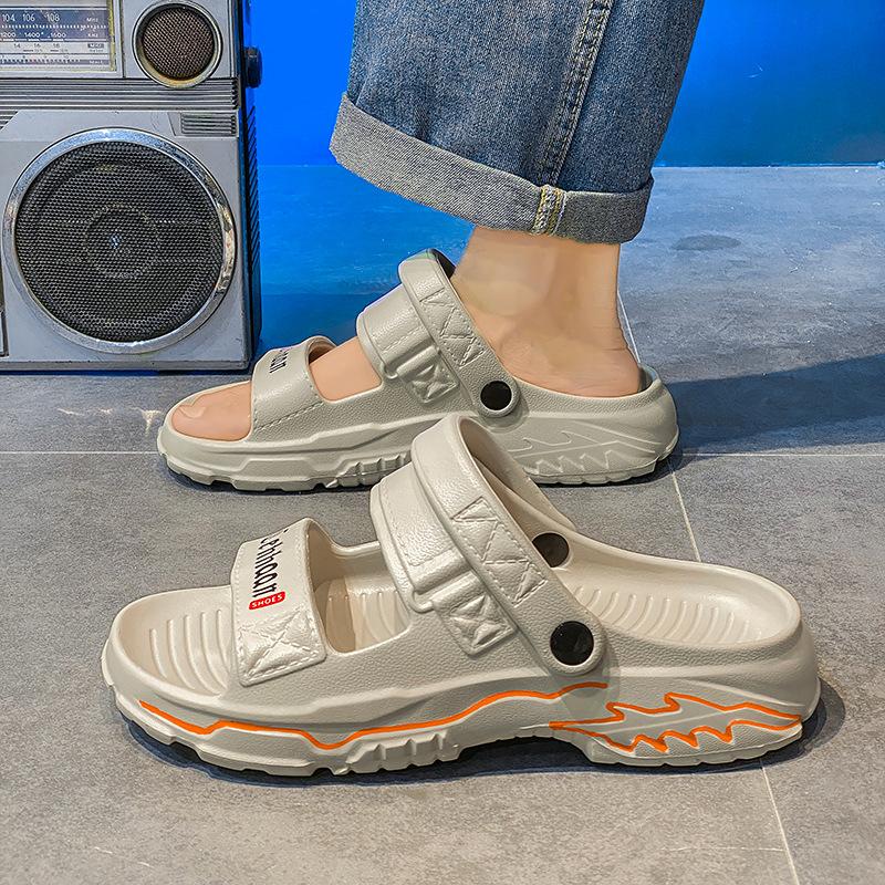 2025 été nouvelles sandales à la mode et polyvalentes personnalité plateforme deux façons de porter pantoufles à enfiler d'extérieur chaussures de plage antidérapantes