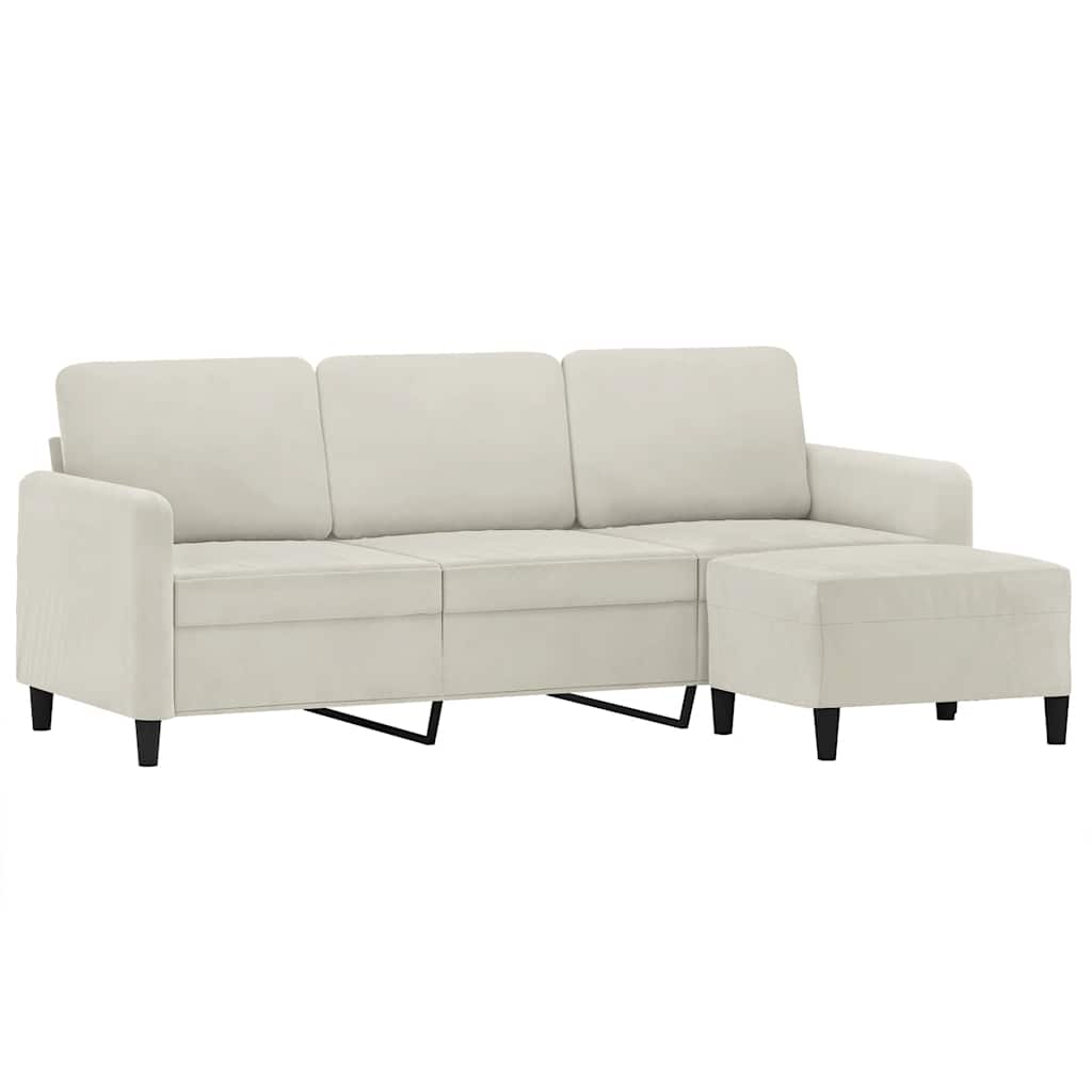 Vidaxl Sofa 3-Osobowa, Kremowa, 180 Cm, Tapicerowana Aksamit