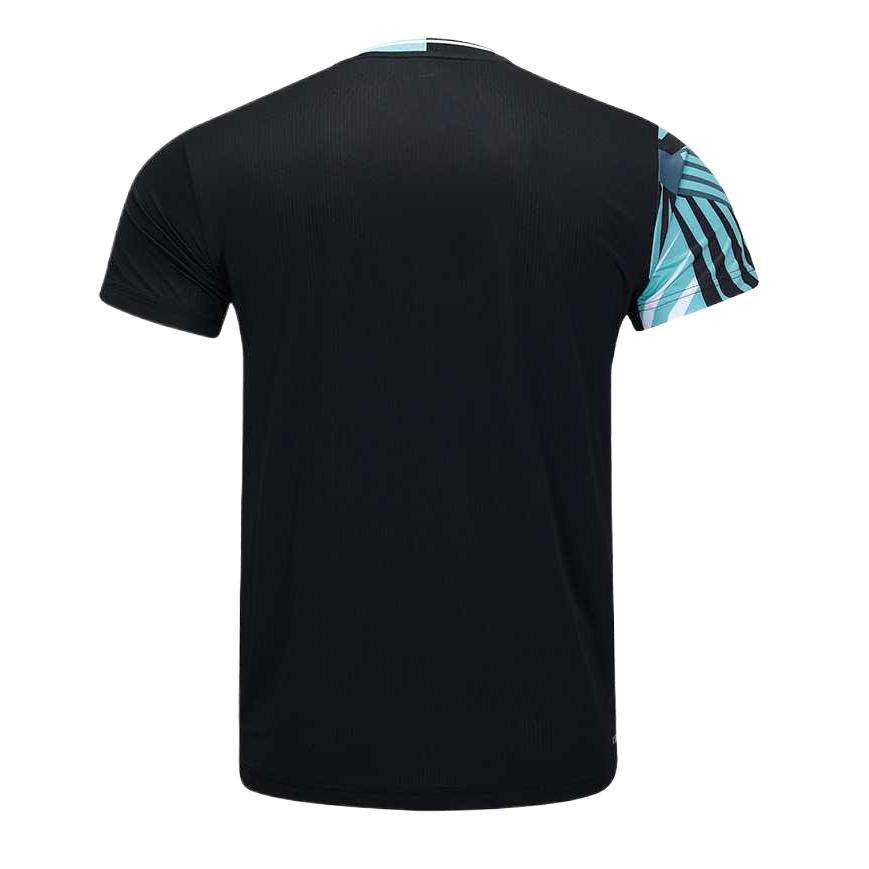 Li Ning T Shirts Men's Black V neck Moderate Straight Fit AAYT025-4