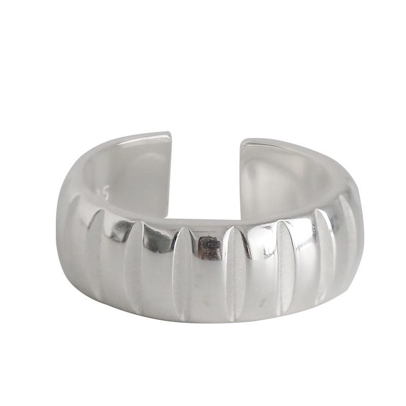 Women s Geometric Tooth Pattern Double Layer Adjustable Ring - Hip Hop Style Index Finger Ring with Irregular Pleats. Open Adjustable