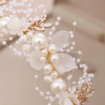Dámské doplňky Elegantní perlový věnec Pokrývky hlavy Vynikající družičky Svatební šaty Fotografování Pokrývky hlavy Doplňky Dárky