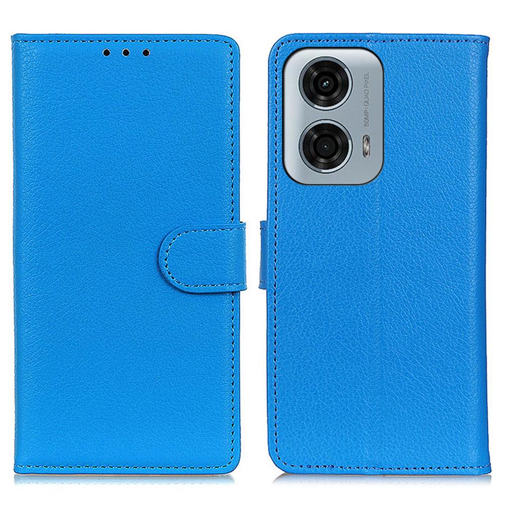 For Motorola Moto E14 4G/G04 4G/G04s 4G/G24 4G Case Litchi Texture Stand Phone Protective Cover