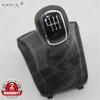 For Skoda Superb 2 MK2 2008 2009 2010 2011 2012 2013 Car-Styling 6 Speed Car Stick Gear Shift Knob Leather Gaiter Boot
