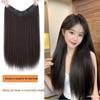 Black Invisible Long Straight Clip-in Hair Extension for Volume Enhancement