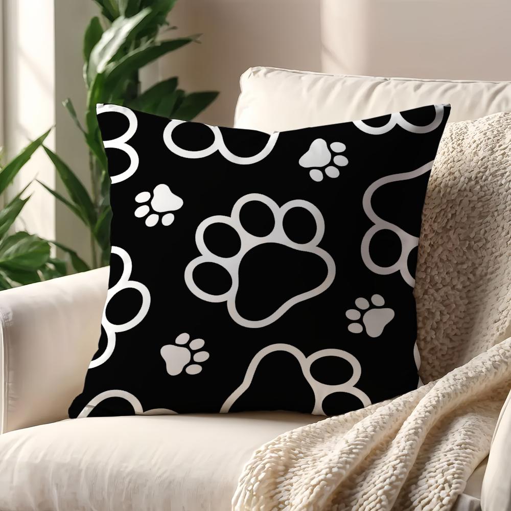 Cartoon Colored Graffiti with Cat Dog Paws cushion cover For Pillow Printing Sofa Decoration Room Shop Office Nordic Simplicity