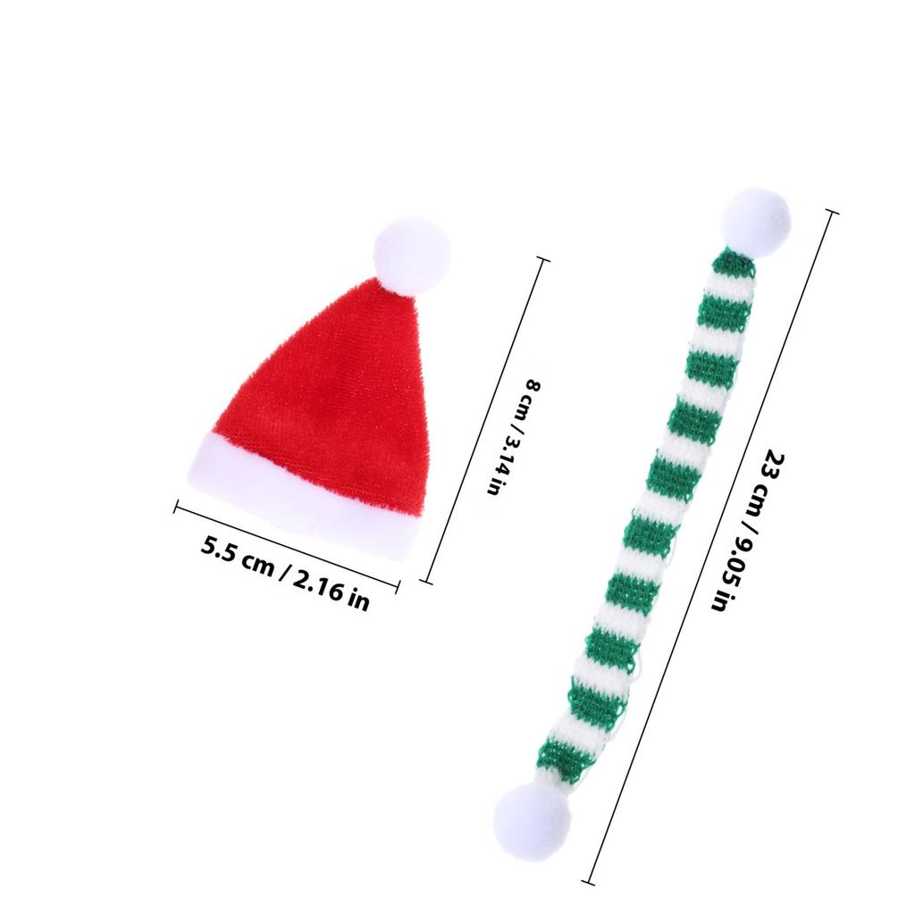 24Pcs Classic Christmas Mini Hat Scarf Ornament Set Wine Bottle Decoration Dining Room Decor Xmas Party Supplies Holiday Theme