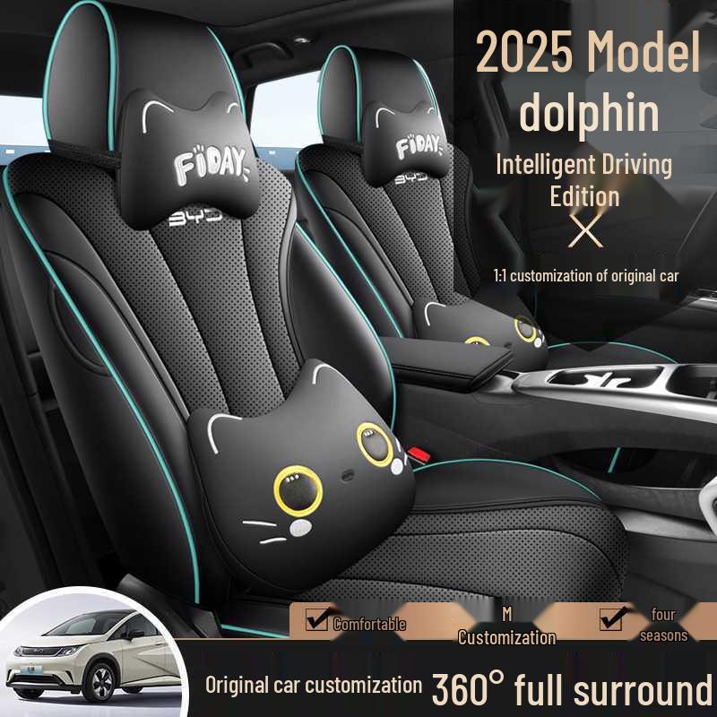 Coprisedile Auto Intelligente BYD Dolphin - Stagione Unica, Copertura Totale, Cuscino in Pelle Traspirante.