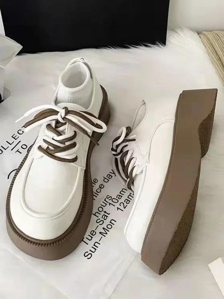 

Мода 2024 года, новинка, горячая распродажа, модные повседневные туфли Мэри Джейн в стиле ретро, удобные, со шнуровкой и мягкой подошвой, из кожи для женщин, Zapatillas Mujer 40 бежевый