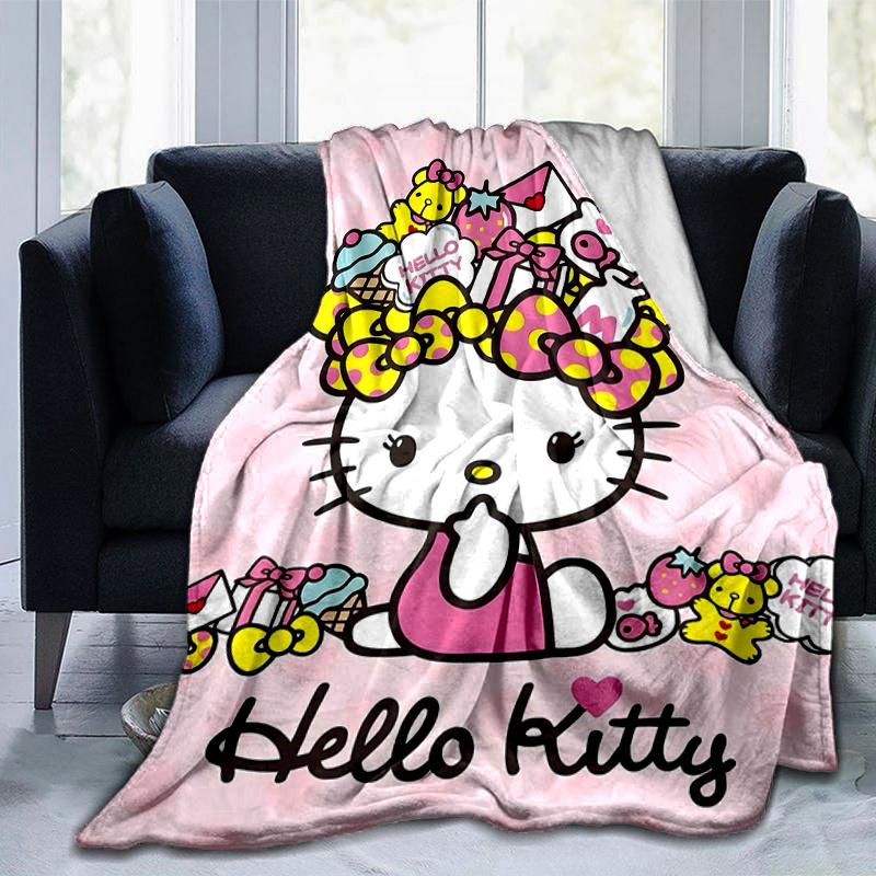 1pc Celebration Hello Kitty Home Decor Blanket Gift for Room Bedroom,Living Room, Travel, Camping, Car Blankets, Beach, Office Naps, Living Room Offic