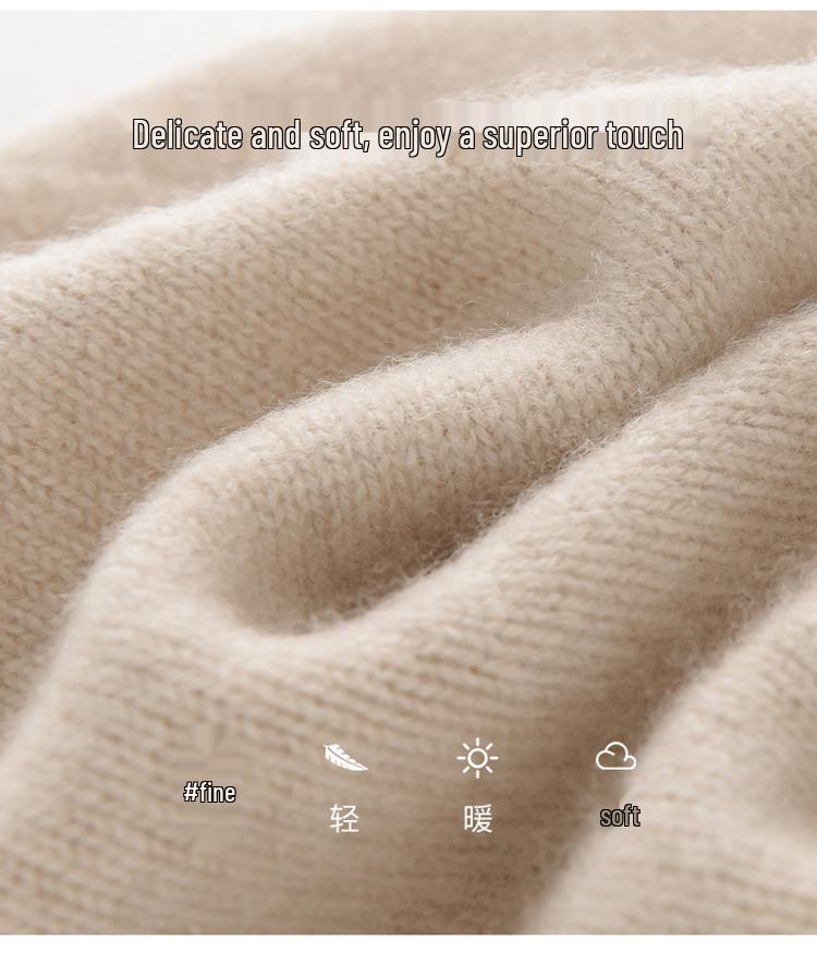 Women's 100% Pure Cashmere Knitted Bucket Hat - Autumn/Winter Warm, Face-Slimming, Thickened Style