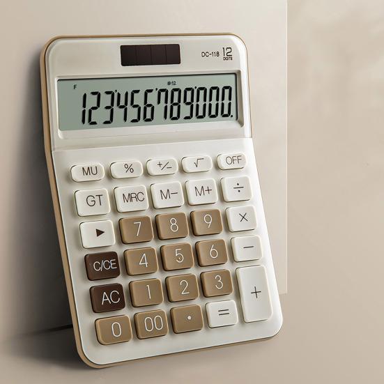 Mechanical Calculator 12 Digit Large LCD Display Big Buttons Easy To Press Compact Size Portable Colorful Calculator