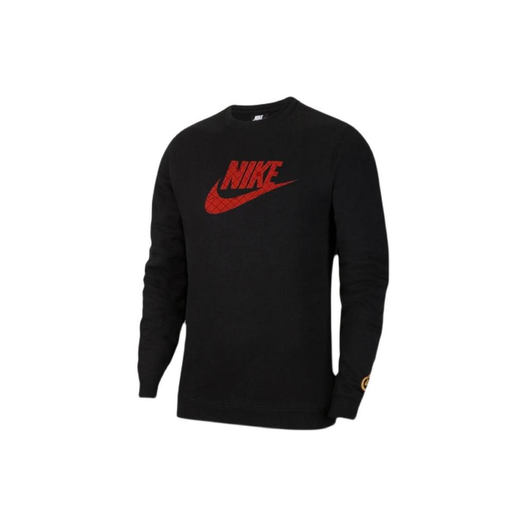 Nike Ανδρικό Φούτερ Μακρυμάνικο με Στρογγυλή Λαιμόκοψη και Μεγάλη Εκτύπωση Λογότυπου Μαύρο DH1390-010