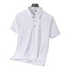 Camisa Polo de Seda Helada para Hombre de Negocios Casual de Verano Sin Costuras Alta Elasticidad Sin Planchado Fina de Manga Corta con Cuello Camisero Manga Corta