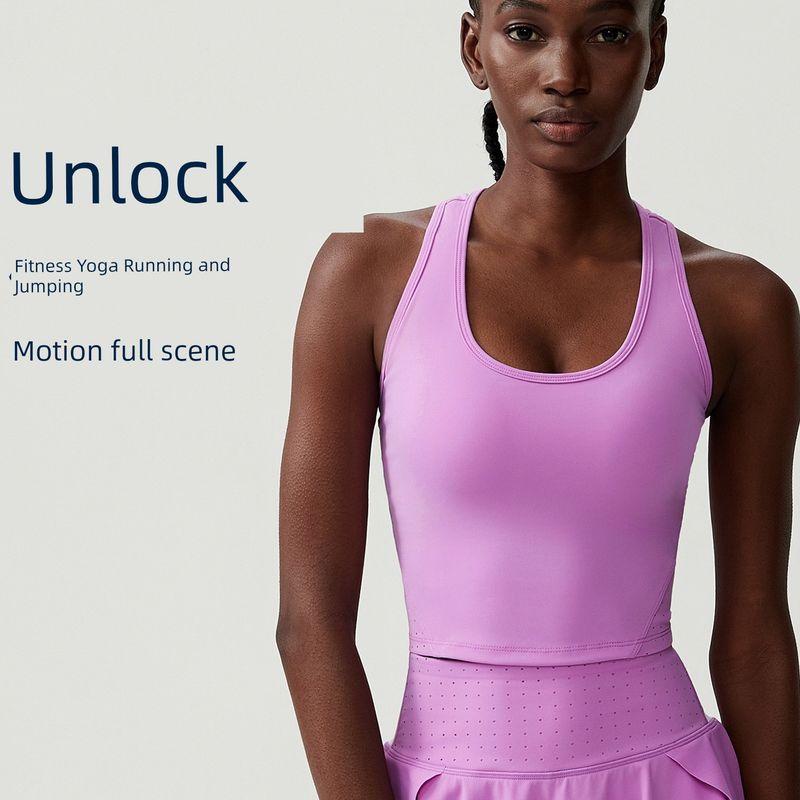 European and American I-Shaped Beauty Back Sports Vest Mesh Breathable Yoga Bra High Strength Shockproof Running Fitness Bra Women