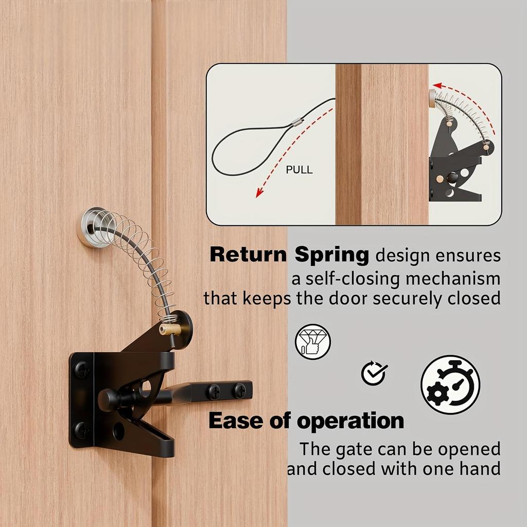 Chiusura per Cancello Chiusura completa per cancello da esterno per Cancelli in Legno Funziona da/su Entrambi i Lati della Recinzione Brevettata Funzionamento Bi-laterale