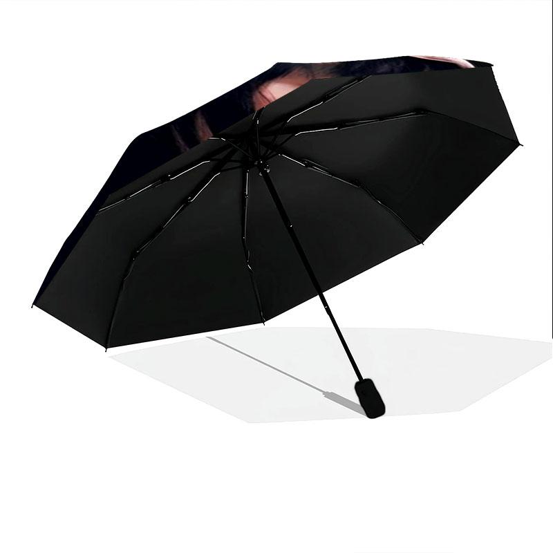 1 PC Automatic Folding Umbrella - Billie Eilish Custom Name Pattern, Portable & Foldable Design with 8 Ribs, Christmas Birthday Gifts