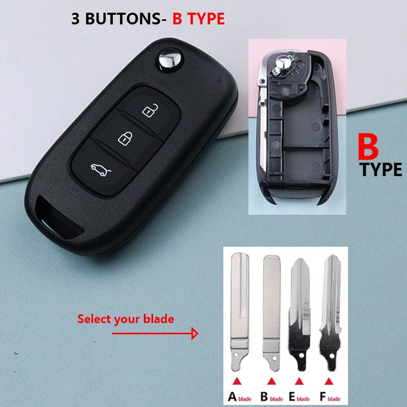 Boîtier de clé de voiture 2 3 boutons Coque de télécommande Accessoires pour Renault Express Uit 2022