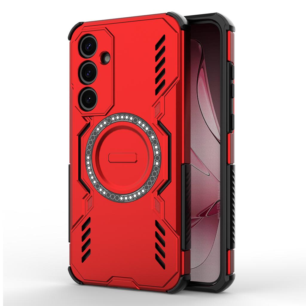 For Samsung Galaxy A35 5G Magnetic Case Butterfly Armor Hollow Heat Dissipation PC+TPU Phone Cover