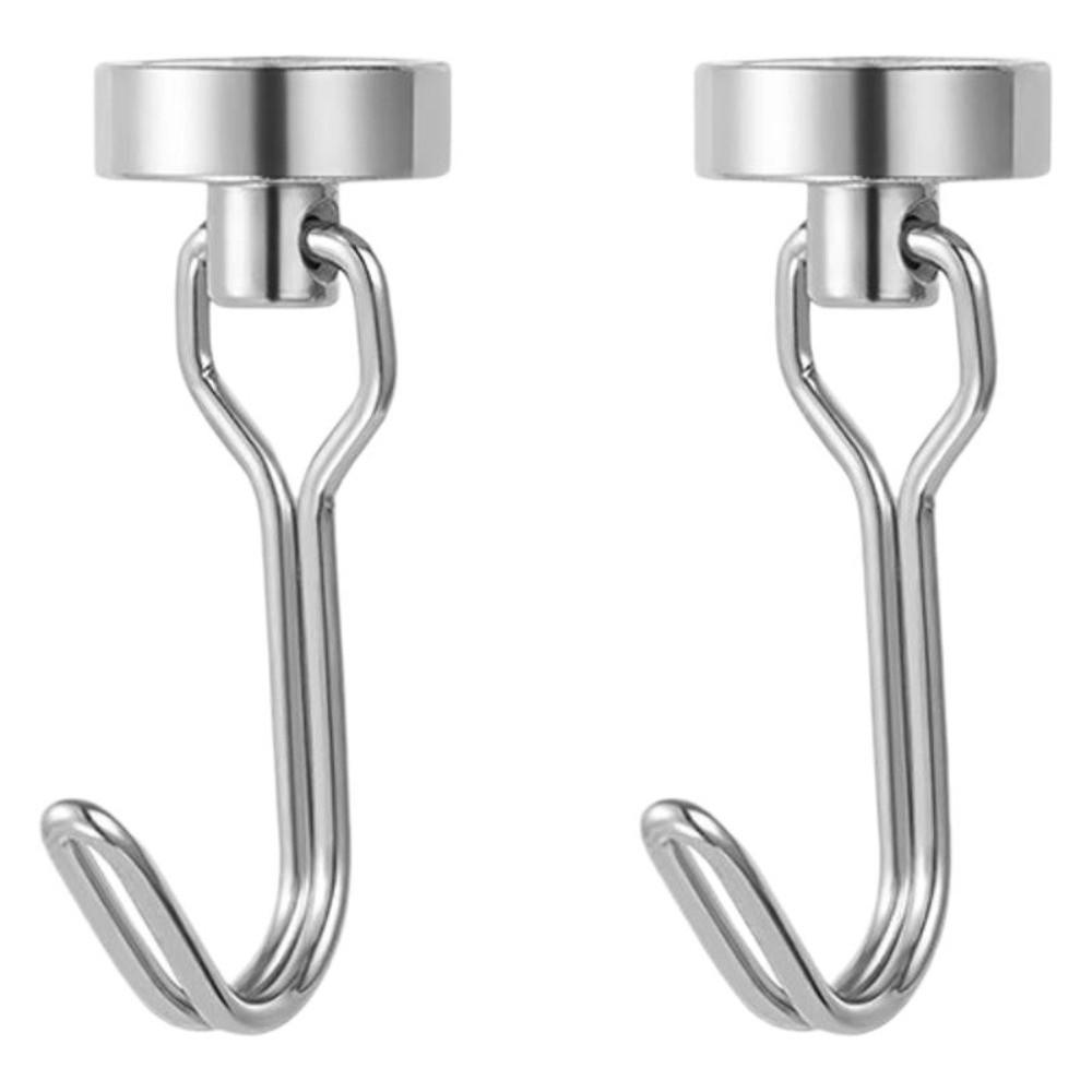 2pcs New No Drill Magnetic Hook 360° Rotating Black/White Fridge Magnet Hook Heavy Duty Kitchen Organizer Hangers Home