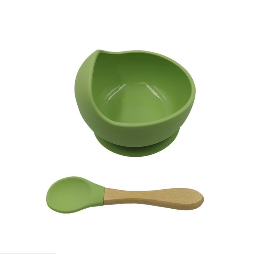 In-Stock Silicone Feeding Set for Infants and Toddlers: Suction Cup Bowl & Spoon