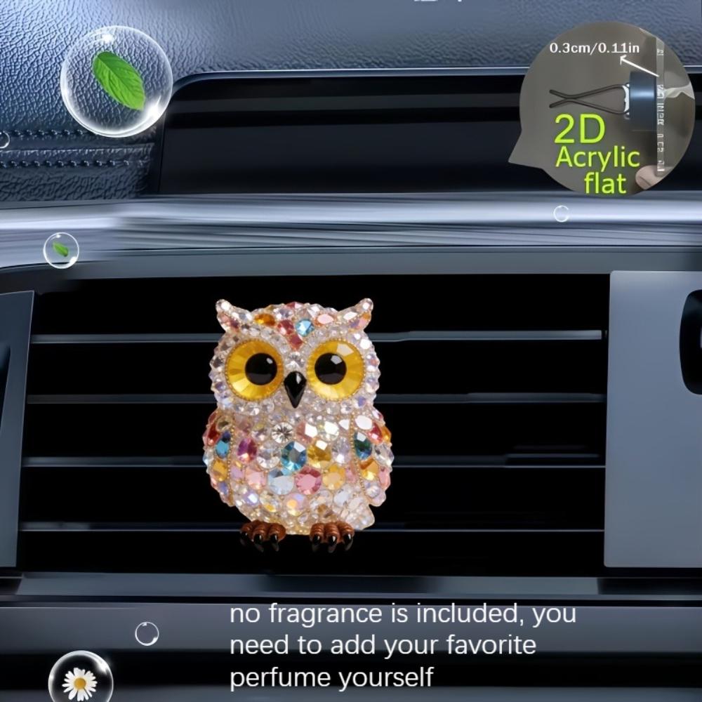2D flat owl car vent clip decorative diffuser (fragrance not included), car interior decoration, aromatherapy clip, ideal for holiday gifts