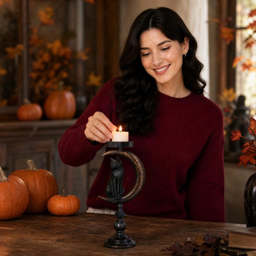 Halloween-Kerzenhalter für Party-Dekoration, Gotischer Kerzenständer als Mittelstück für Zuhause
