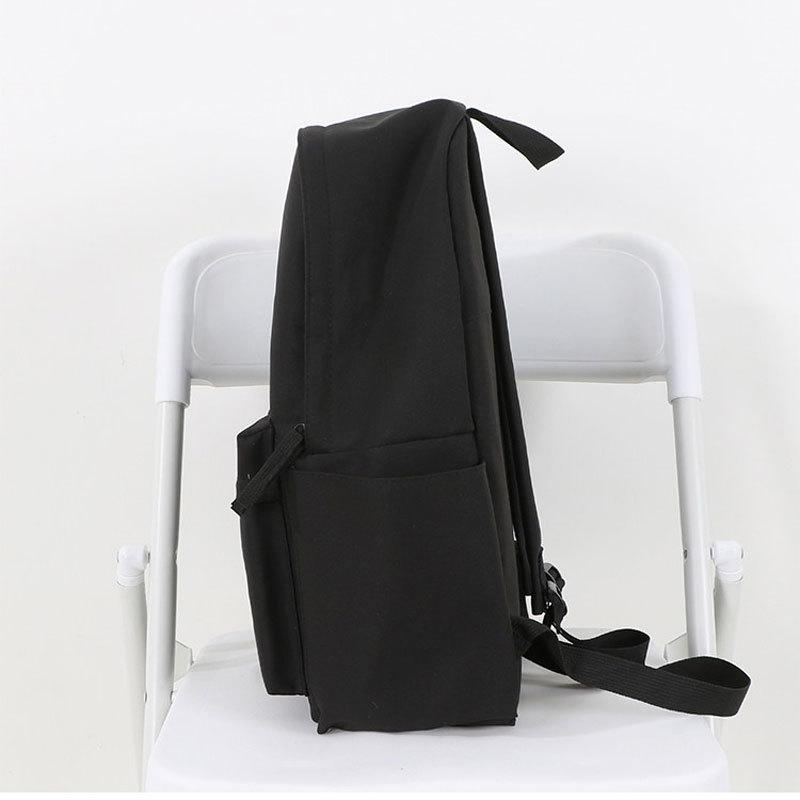 Schoolbag Solid Color Schoolbag Original Ulzzang Versatile High School Backpack Large Capacity Ins Campus Trend Commuter Backpack Men