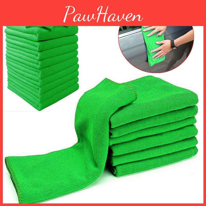 Luxurious Green Microfiber Washcloths For Auto Car Care And Soft Cleaning Towels