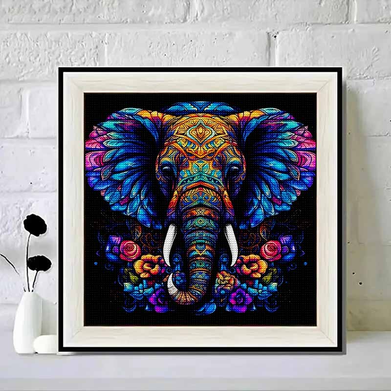 New Arrival 5D DIY Full Circle Diamond Painting "Colorful Elephant" Embroidery Cross Stitch Home Decor Gift
