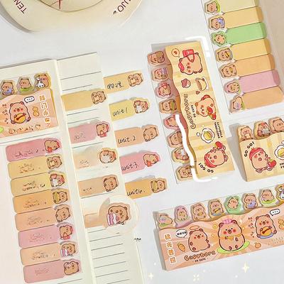 Niedlicher Cartoon Capybara Hase Hund Index Aufkleber Beschreibbares Notizbuch Testpapier Seitenmarkierung Klassifizieren Haftnotiz Kawaii Planer Aufkleber