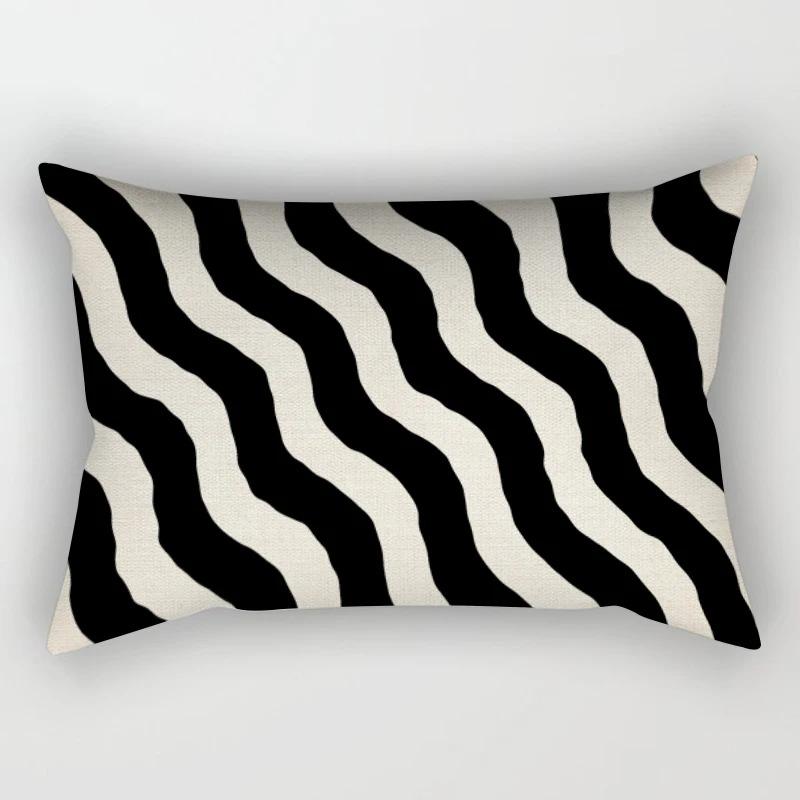 Geometric Black Pillowcase Living Room Sofa Cushion Cover Pillowcase Waist Home Decoration